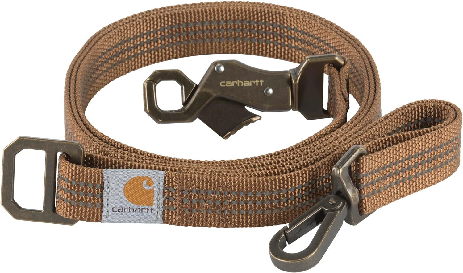 Pet Durable Nylon Webbing Leashes for Dogs, Reflective Stitching for Visibility,  Brown (Nylon Webbing), Large