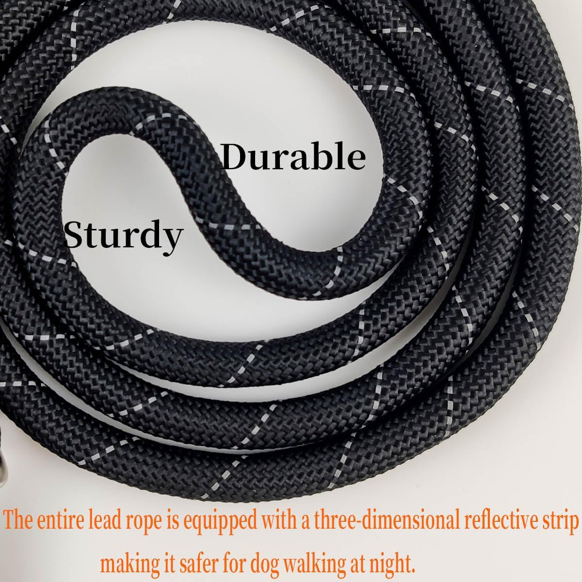 Slip Knot Leashes for Dog Training, 6 FT Black Comfortable Handle Dog Slip Leash for Control Dogs Lead Adjustable Slip Lead for Small Medium Large Dogs