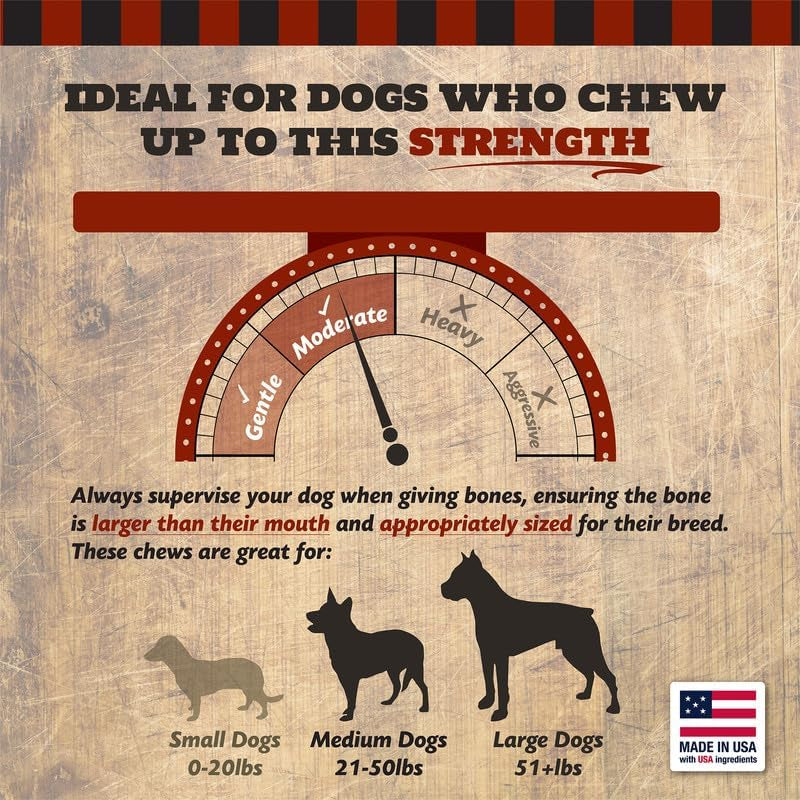 10" Meaty Beef Rib Dog Bones, Made in USA, Natural Dog Chews for Light to Moderate Chewers & Medium to Large Size Dogs, 4 Count