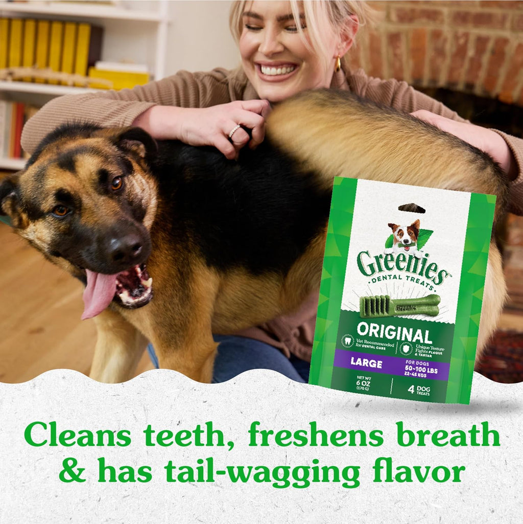Original Large Dental Dog Treats, 6 Oz. Pack (4 Treats)