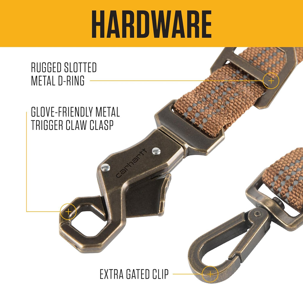 Pet Durable Nylon Webbing Leashes for Dogs, Reflective Stitching for Visibility,  Brown (Nylon Webbing), Large