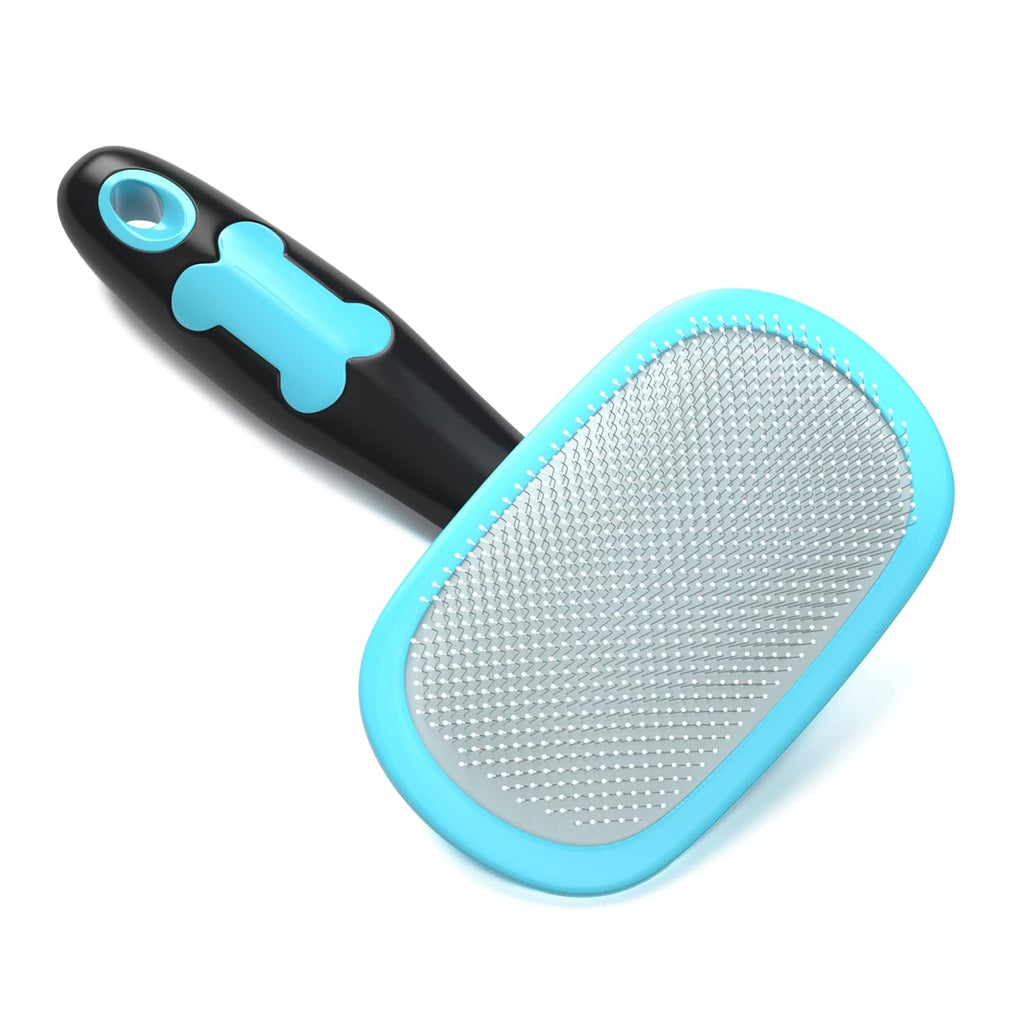 Dog Brush & Cat Brush- Slicker Pet Grooming Brush- Shedding Grooming Tools(Blue)