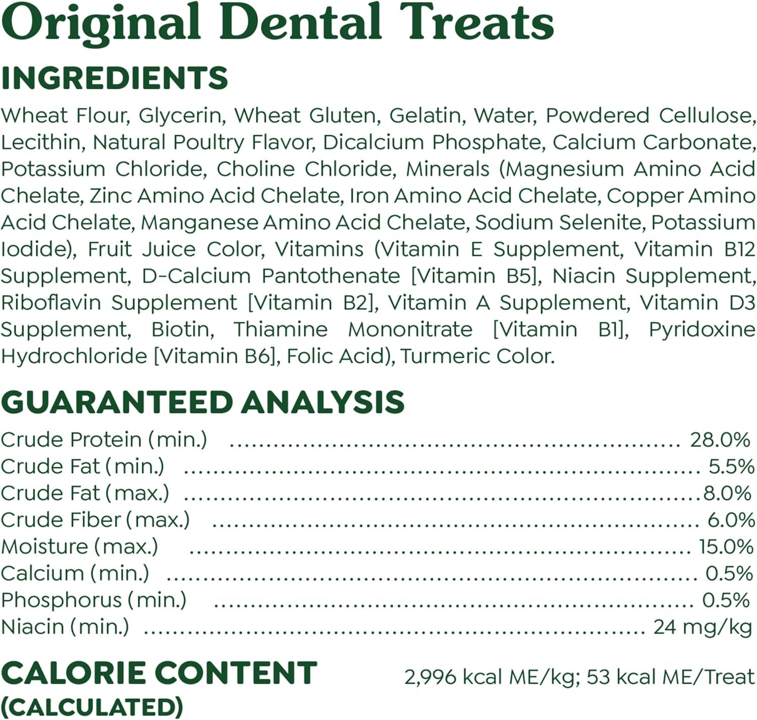 Original Large Dental Dog Treats, 6 Oz. Pack (4 Treats)